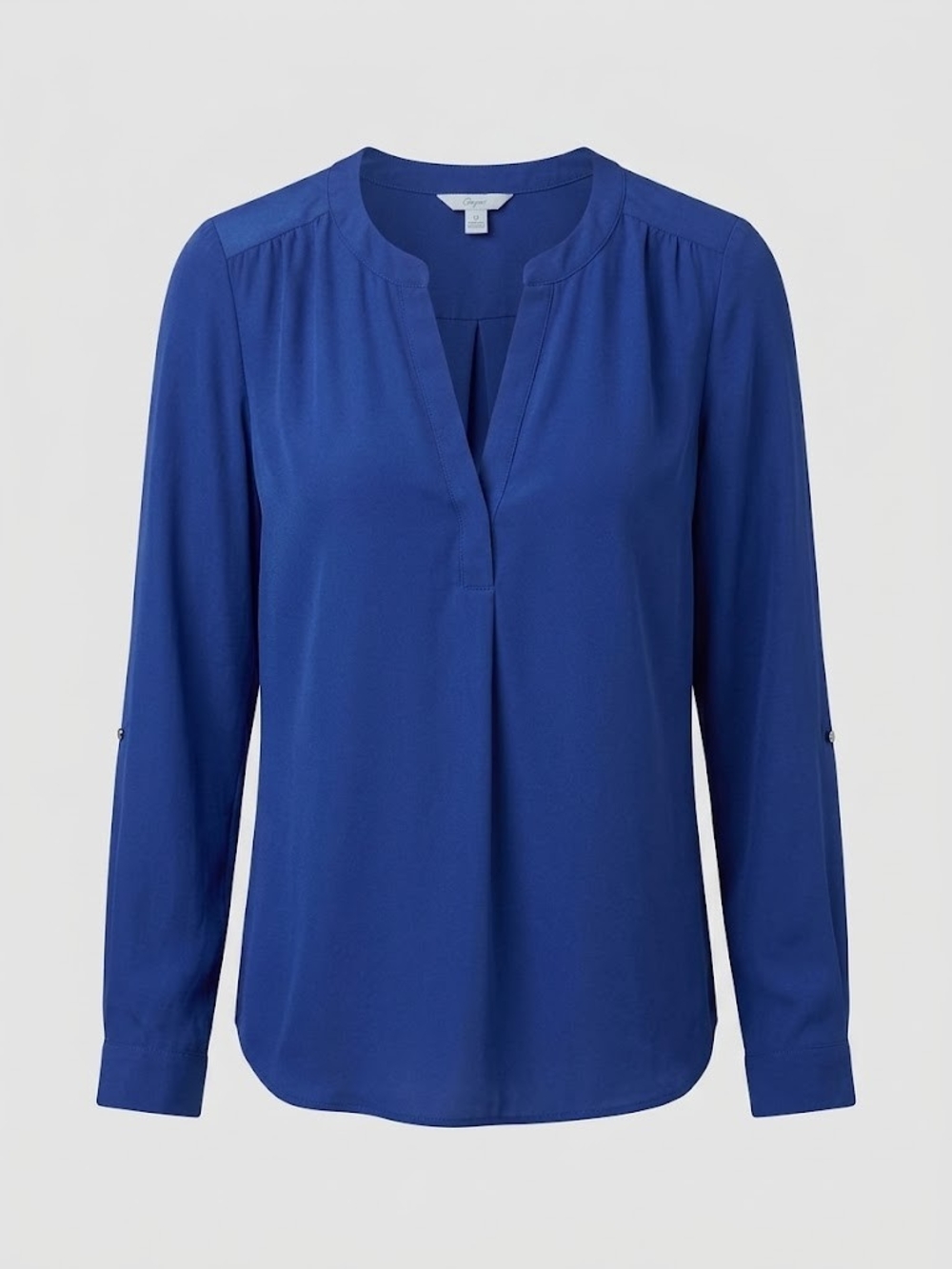 Candie's Royal Blue V-Neck Roll-Split V-Neck Long Sleeve Tunic Top - Size M
